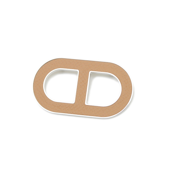Hermes Chaine d'Ancre Brooch, Epsom Metal, Poussier H500262FK BP - Picture 1 of 3